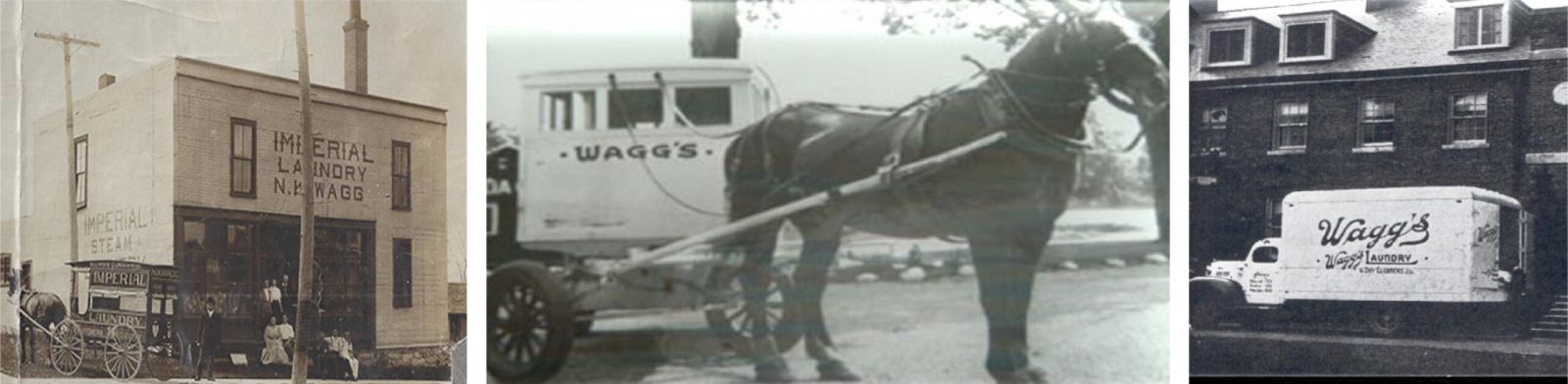 Old images of Wagg's horse and buggy delivery and old truck