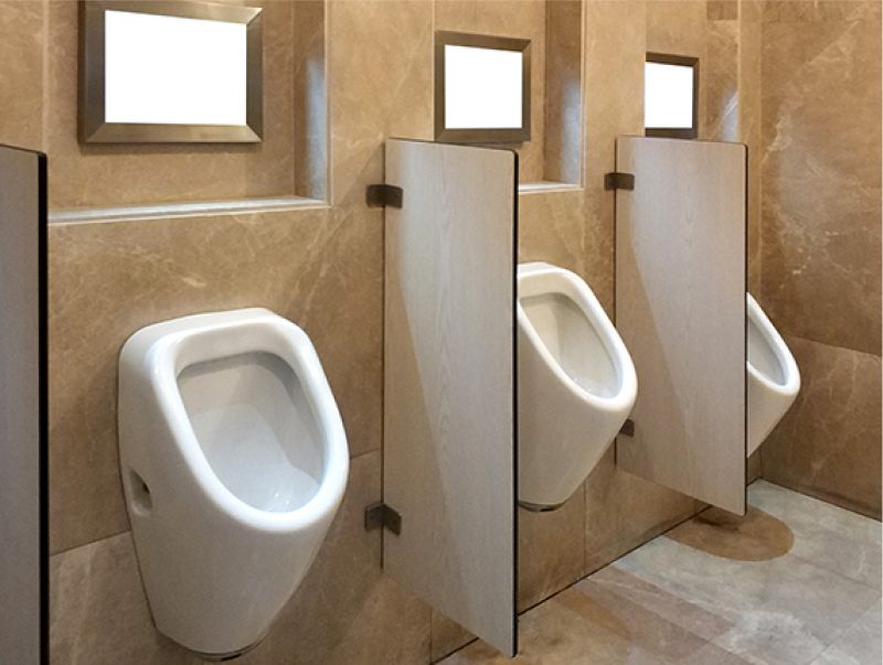 urinals in a washroom